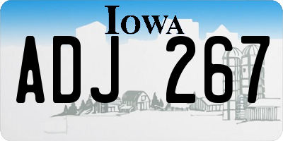 IA license plate ADJ267