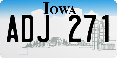 IA license plate ADJ271