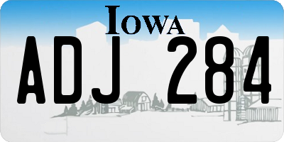 IA license plate ADJ284