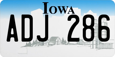 IA license plate ADJ286