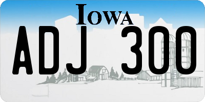 IA license plate ADJ300