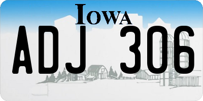 IA license plate ADJ306