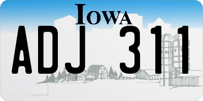 IA license plate ADJ311