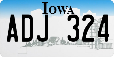 IA license plate ADJ324
