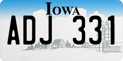 IA license plate ADJ331