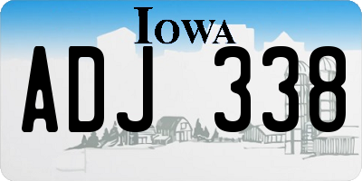 IA license plate ADJ338