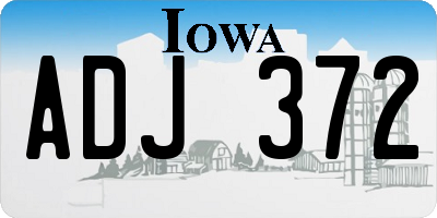 IA license plate ADJ372