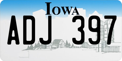 IA license plate ADJ397