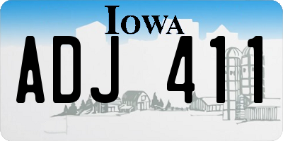 IA license plate ADJ411