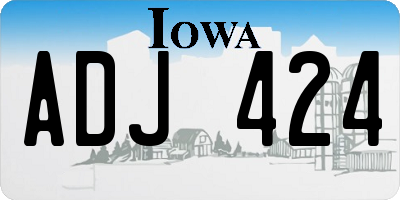 IA license plate ADJ424