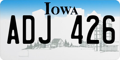 IA license plate ADJ426