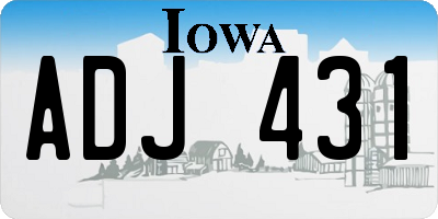 IA license plate ADJ431