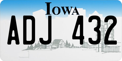 IA license plate ADJ432