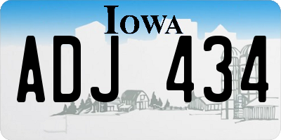 IA license plate ADJ434