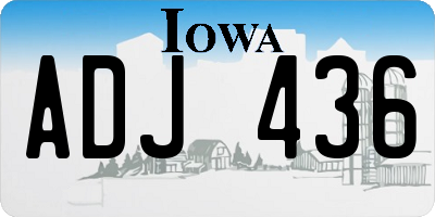 IA license plate ADJ436