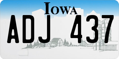 IA license plate ADJ437