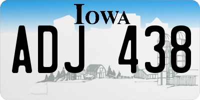 IA license plate ADJ438