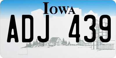 IA license plate ADJ439