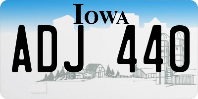 IA license plate ADJ440