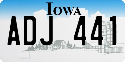 IA license plate ADJ441