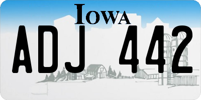 IA license plate ADJ442