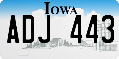 IA license plate ADJ443