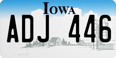 IA license plate ADJ446