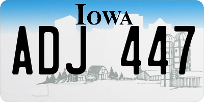 IA license plate ADJ447