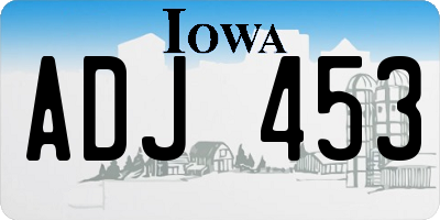 IA license plate ADJ453