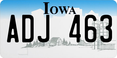 IA license plate ADJ463