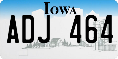 IA license plate ADJ464