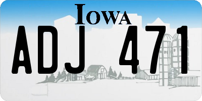 IA license plate ADJ471