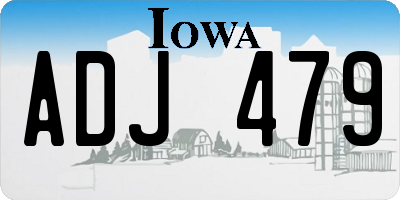 IA license plate ADJ479