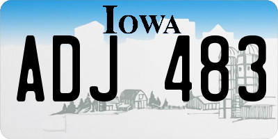 IA license plate ADJ483