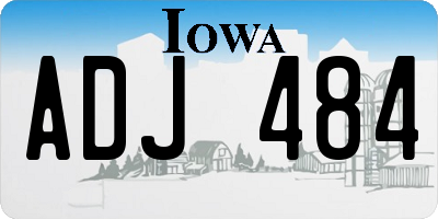 IA license plate ADJ484