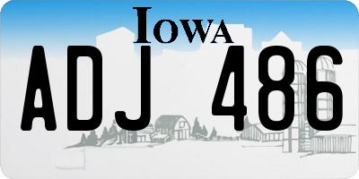 IA license plate ADJ486