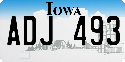 IA license plate ADJ493