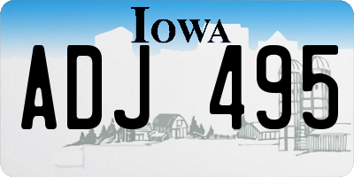IA license plate ADJ495