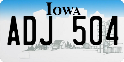 IA license plate ADJ504