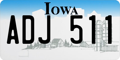 IA license plate ADJ511