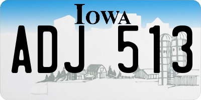 IA license plate ADJ513