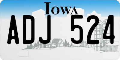 IA license plate ADJ524