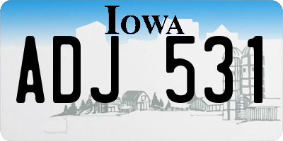 IA license plate ADJ531