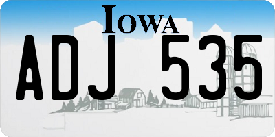IA license plate ADJ535