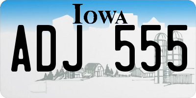 IA license plate ADJ555