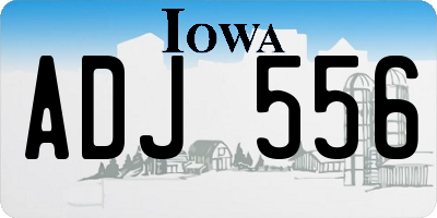IA license plate ADJ556