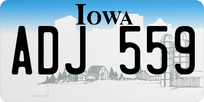 IA license plate ADJ559