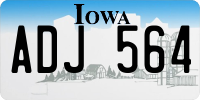 IA license plate ADJ564
