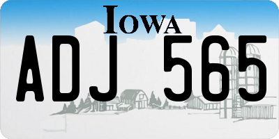 IA license plate ADJ565