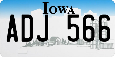 IA license plate ADJ566